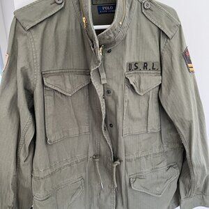 Polo Ralph Lauren Women L Military Utility Jacket Cotton Green NWOT
